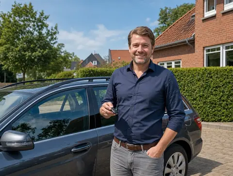 Verkäufer aus Wismar mit dem verkauften Fahrzeug