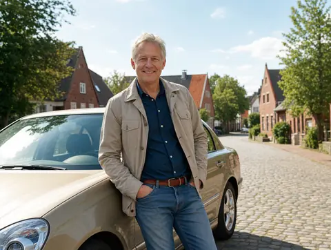 Verkäufer aus Neukloster mit dem verkauften Fahrzeug